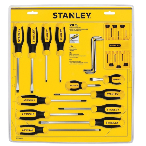 STANLEY STHT60019 Screwdriver Set, 20-Piece, Alloy Steel, Nickel Plated