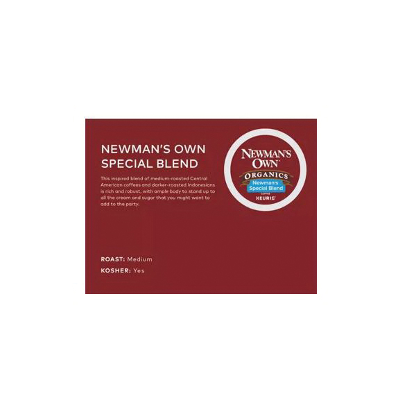NEWMAN'S OWN Organics 5000351721 Coffee K-Cup Pod, Special Blend Flavor, Yes Caffeine, Medium Roast Box - 4