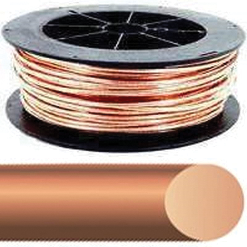 6SOLX315BARE Bare Electrical Wire, Solid, 6 AWG Wire, 315 ft L, Copper Conductor