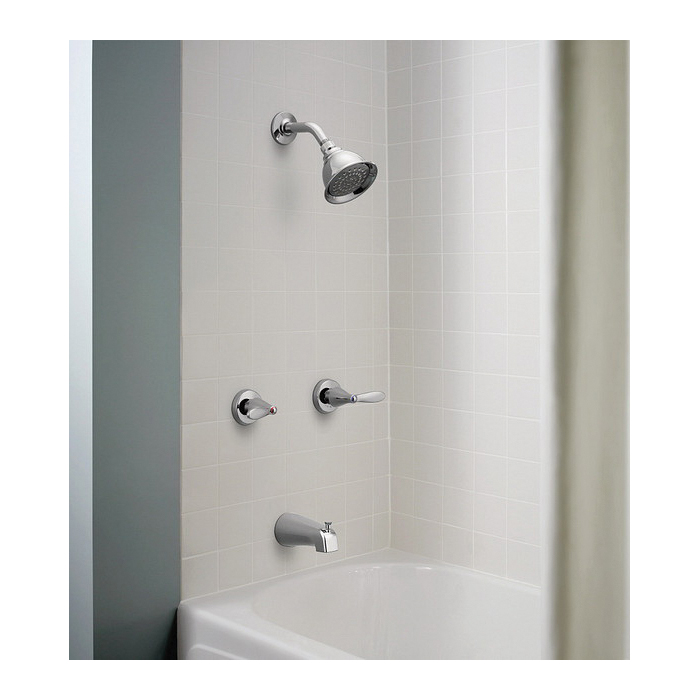 Adler 2-Handle Tub and Shower Faucet, Moen, Diverter Tub Spout, Chrome - 2