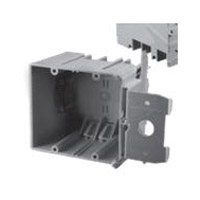 Switch/Outlet Box, Cantex, Retrofit, 2-Gang, PVC, Gray, Wall - 2