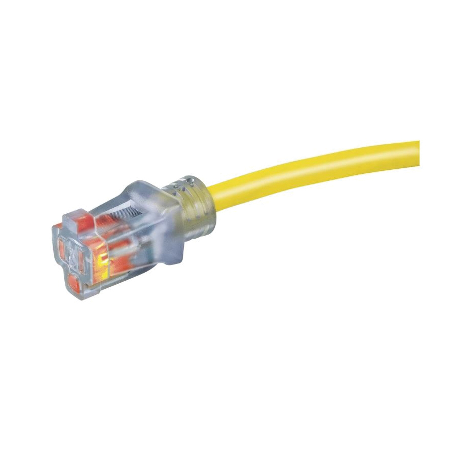 Prime Bulldog Tough LT511930 Oil-Resistant Extension Cord, 10 AWG Wire, 3 -Conductor, 50 ft L, Yellow Sheath, 125 V - 2