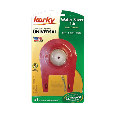 Korky 16BP Toilet Flapper, Specifications: Adjustable Type, Rubber, Red - 2