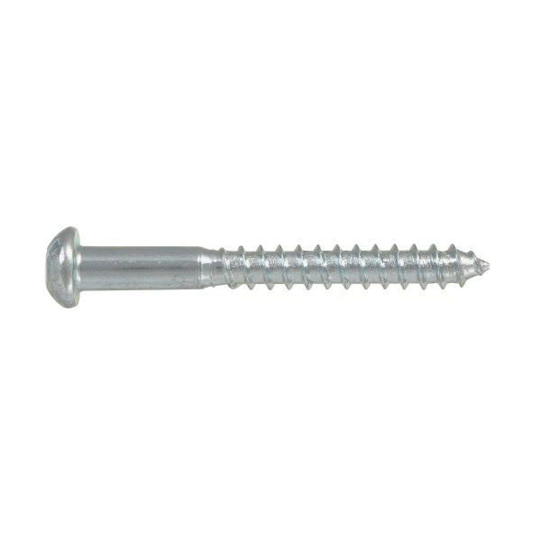 Wood Screw, Hillman, Zinc-Plated, Slotted-Drive, Round-Head, #6 x 1 in - 2