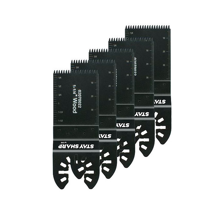 OMT Blade, Stay Sharp, Precision Wood Cut, Universal Lock, 1-1/4 in HCS Flush Cut, 5 pk - 2