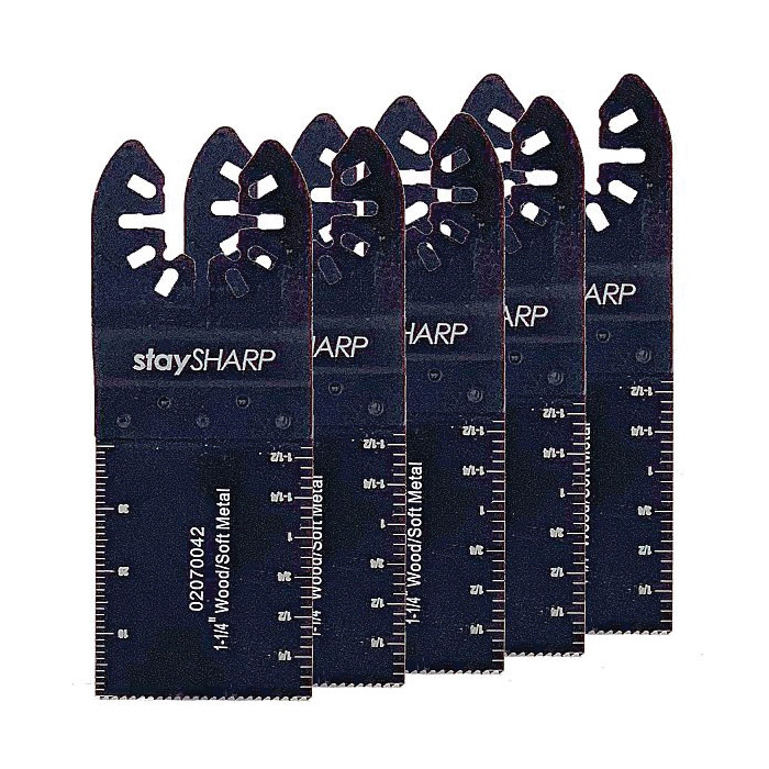 OMT Blade, Stay Sharp, Wood with Nails, Universal Lock, 1-1/4 in Bi-Metal Flush Cut, 5 pk - 2