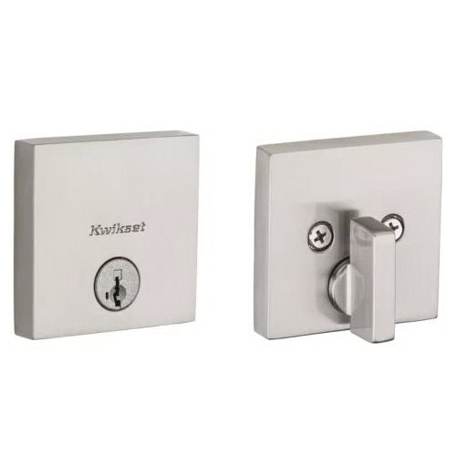 Deadbolt, Kwikset, 1 Grade, Satin Nickel, 2-3/8 to 2-3/4 in Backset, KW1, SC1 Keyway - 3