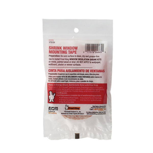 Mounting Tape, Frost King, 54 ft L, 1/2 in W - 2