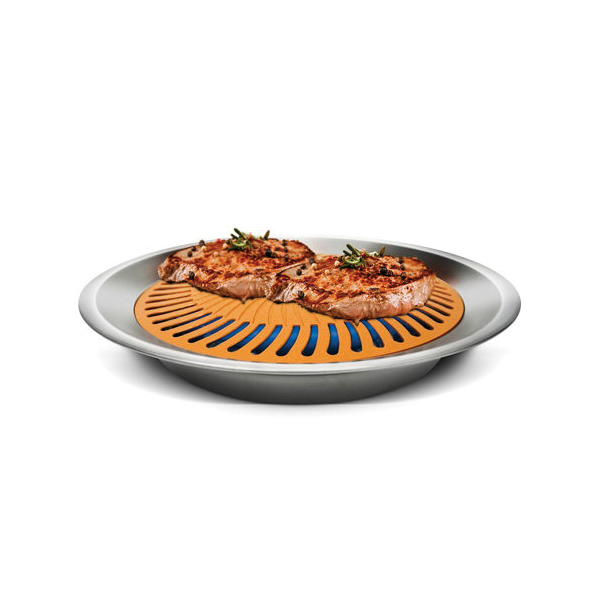 GOTHAM STEEL 1372 Stove Top Grill, Aluminum, Silver, Ti-Cerama, Round - 3