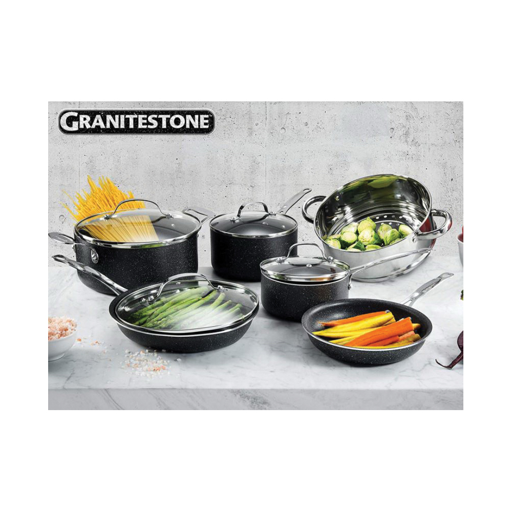 GRANITESTONE Classic 2228 Cookware Set, Aluminum, Granitestone, 10-Piece - 2