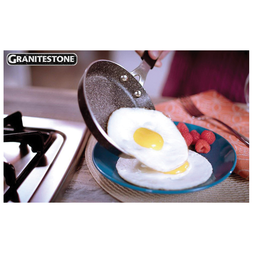 GRANITESTONE 2276 Egg Pan, 5-1/2 in Dia, Aluminum, Granitestone, Round, Non-Stick: Yes, Dishwasher Safe: Yes - 3