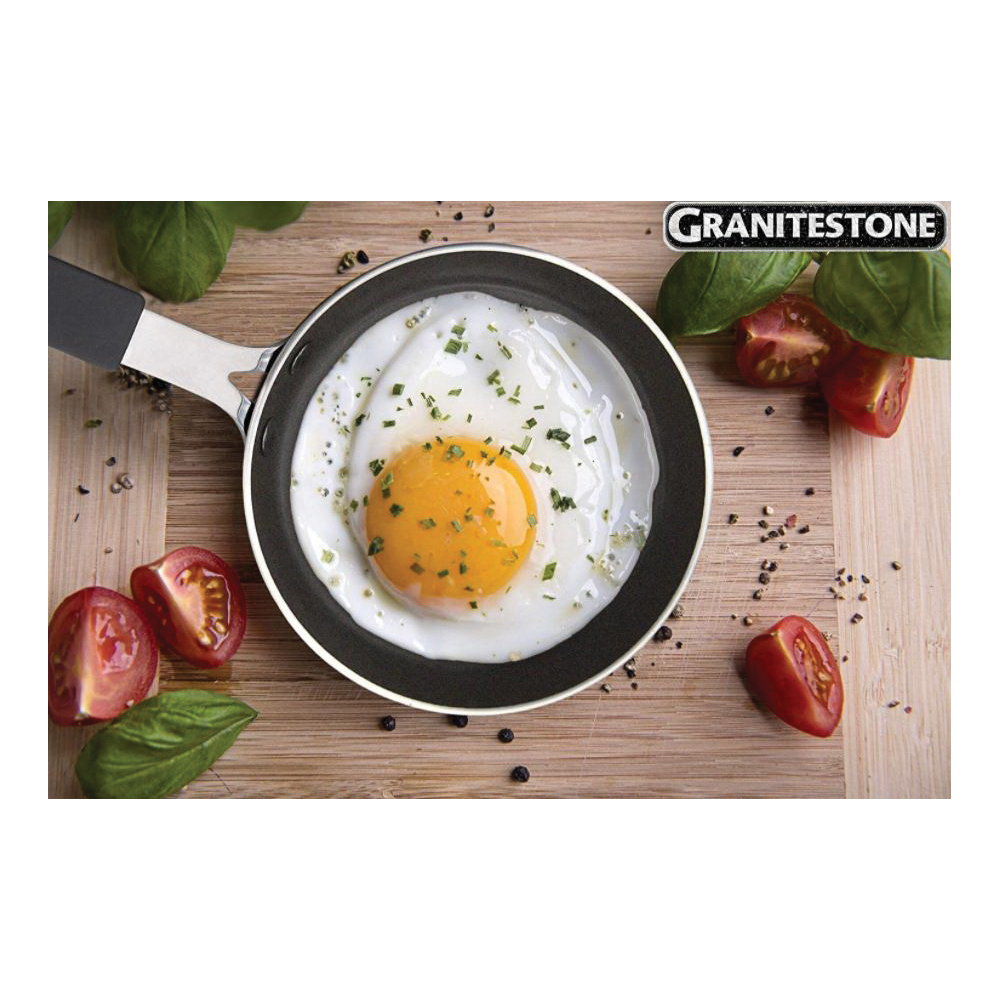 GRANITESTONE 2276 Egg Pan, 5-1/2 in Dia, Aluminum, Granitestone, Round, Non-Stick: Yes, Dishwasher Safe: Yes - 4