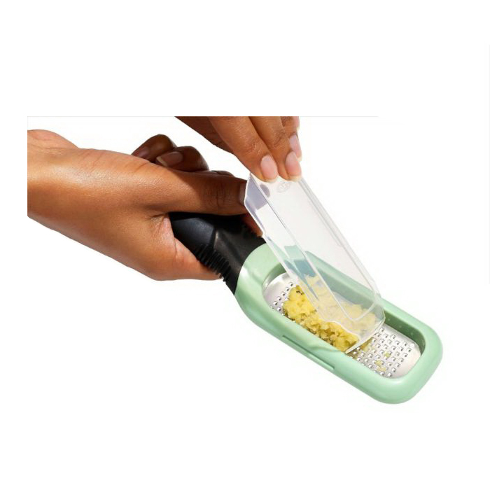 Good Grips 11273000 Etched Ginger and Garlic Grater, Stainless Steel, Green - 3