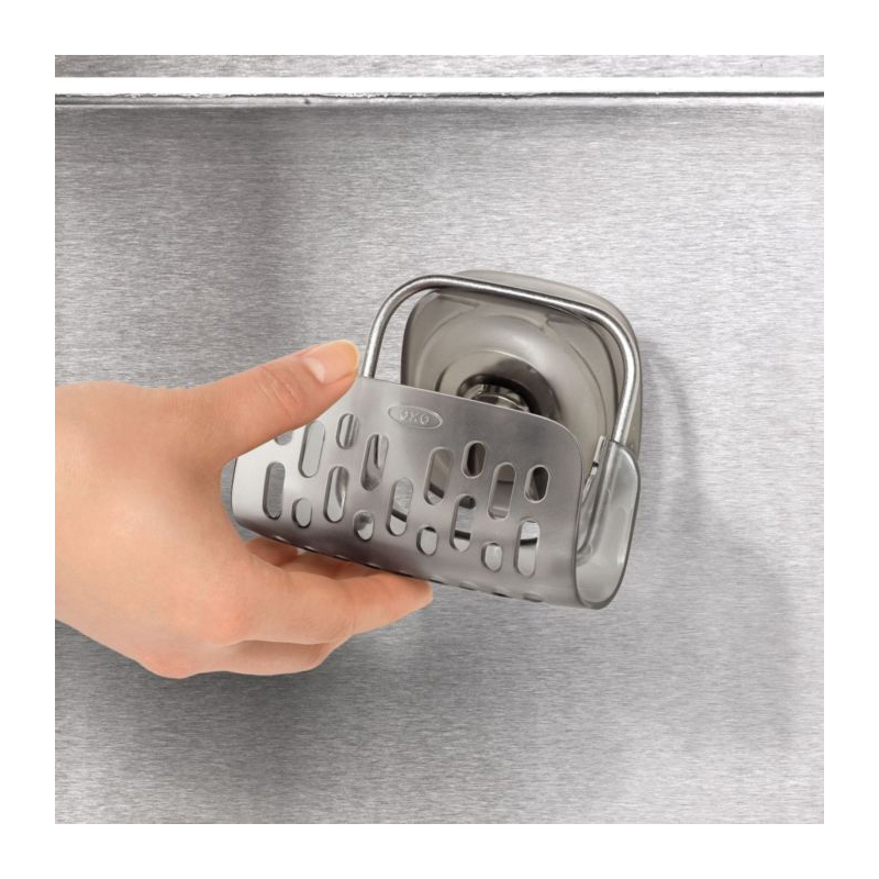 Good Grips StrongHold Series 13273500 Suction Sponge Holder, Stainless Steel, Gray, Suction Mounting - 5