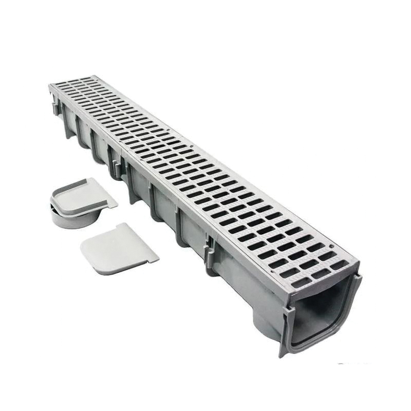 Pro Series 864G Channel Drain Kit, 39-1/2 in L, HDPE, Gray