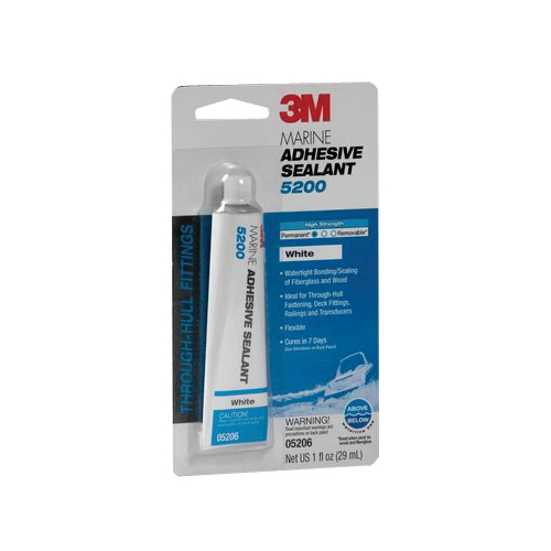 5200 5206 Marine Adhesive Sealant, Paste, Solid, White, 1 oz Tube