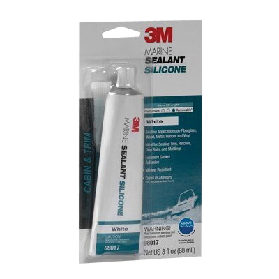 8017 Marine-Grade Sealant, White, 3 oz Tube