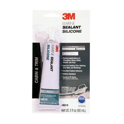 8019 Marine-Grade Sealant, Clear, 3 oz Tube