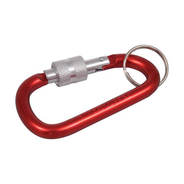 Hillman 706649 Key Carabiner with Lock, 1 in Dia Ring, Aluminum, Assorted