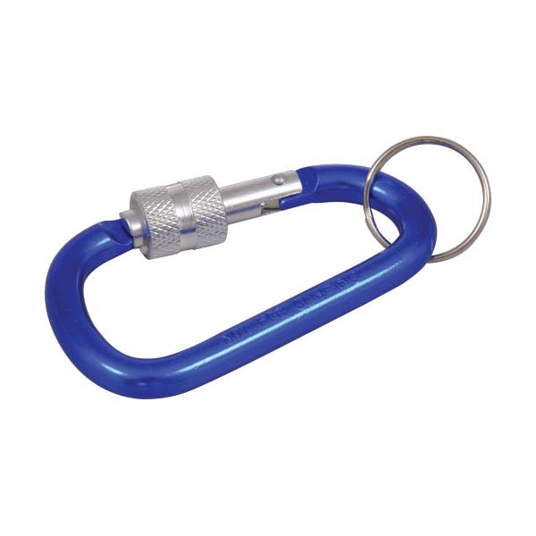 Hillman 706649 Key Carabiner with Lock, 1 in Dia Ring, Aluminum, Assorted