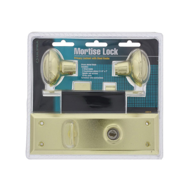 Ultra Security 44610 Mortise Lock, Knob Handle, Brass, Reversible Hand