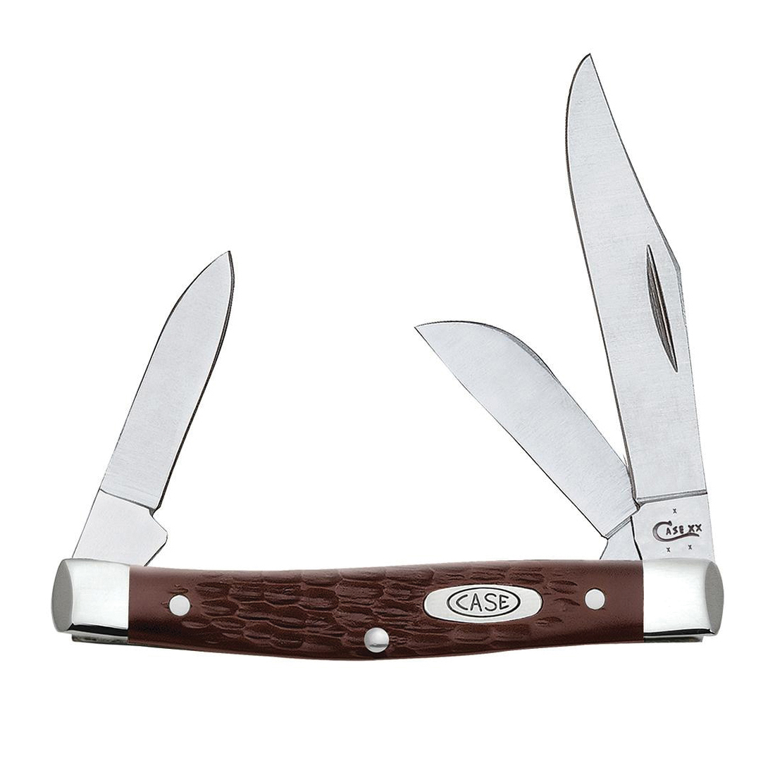 Case XX 00106 Medium Stockman Pocket Knife, Clip, Pen, Sheepfoot Blade, As-Ground Blade, 1.57, 1.58, 2.42 in L Blade