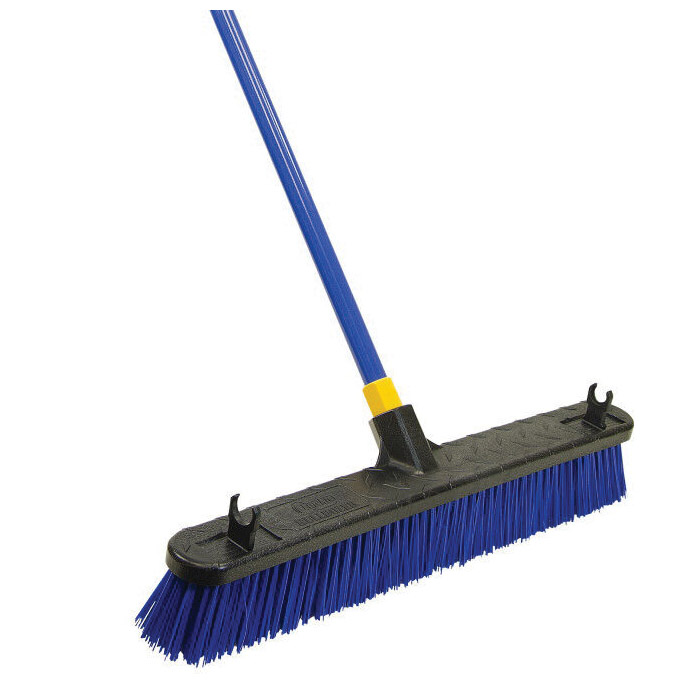 599 Rough Surface Push Broom, 24 in Sweep Face, Poly Fiber Bristle, Steel Handle
