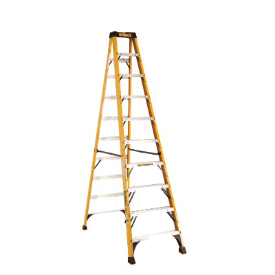 DXL3010 Series DXL3010-10 Step Ladder, 10 ft H, Type IA Duty Rating, Fiberglass, 300 lb, 9-Step