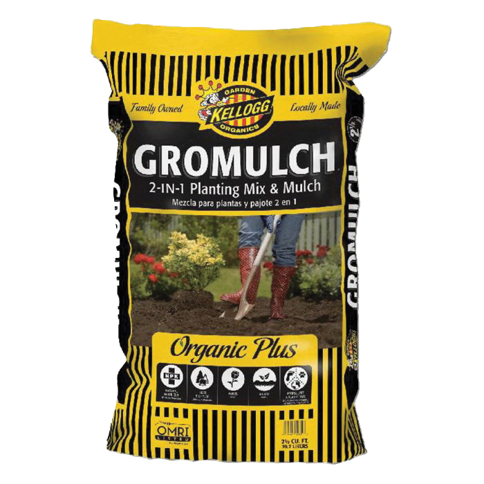 Kellogg 621 Organic Gromulch Planting Mix and Mulch, Solid, Black/Brown, 2 cu-ft, Bag