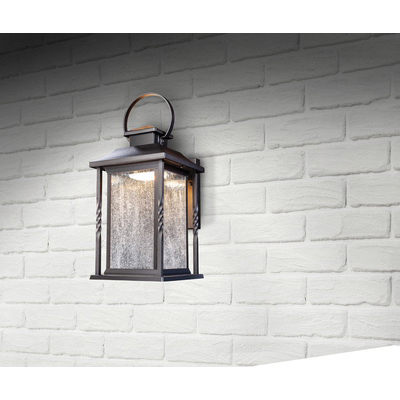 Outdoor Wall Lantern, Heath Zenith, Cambridge, Dusk-to-Dawn, 500 Lumens, 2700 Kelvin, Black - 2