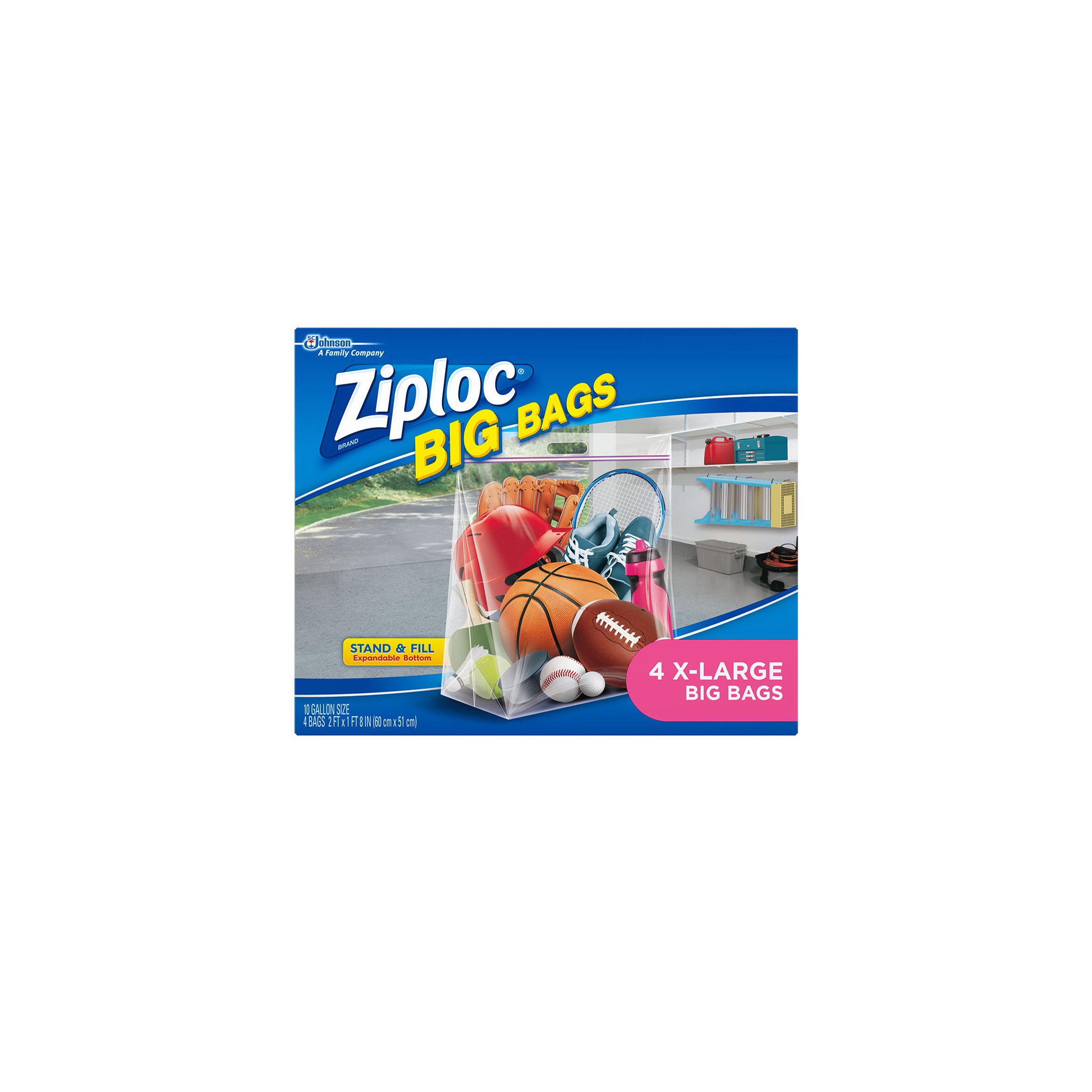 Ziploc 65644 Big Bag, XL, Plastic, Clear, 20 in L, 24 in W