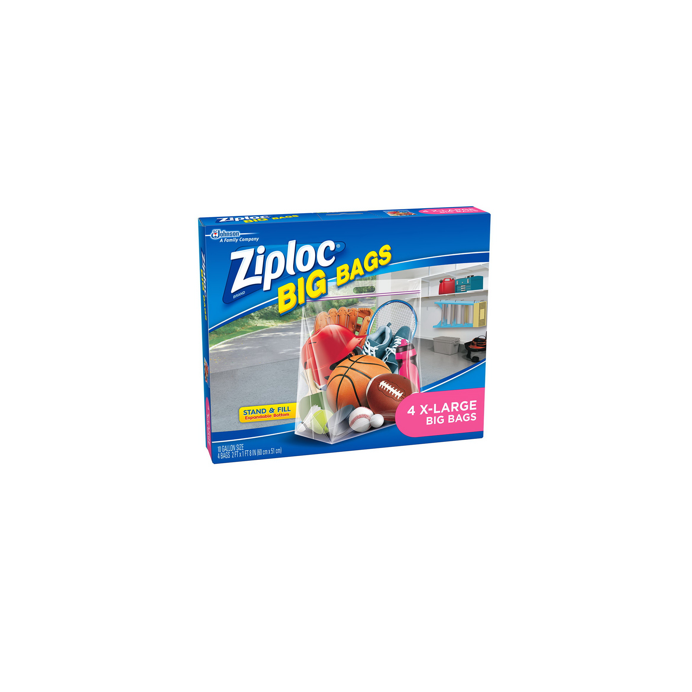 Ziploc 65644 Big Bag, XL, Plastic, Clear, 20 in L, 24 in W