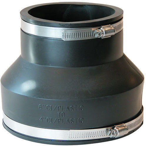 P1056-64 Flexible Coupling, 6 x 4 in, Mechanical, Rubber/Stainless Steel, Black, SCH 40 Schedule, 4.3 psi Pressure