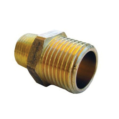 Lasco 17-8746U Hex Reducing Pipe Nipple, 1/2 x 3/8 in, MPT, Brass, 1200 psi Pressure