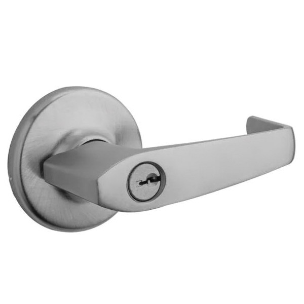 756KNL 26D S Entry Lever, Pushbutton Lock, Satin Chrome, Zinc, Residential, Re-Key Technology: SmartKey