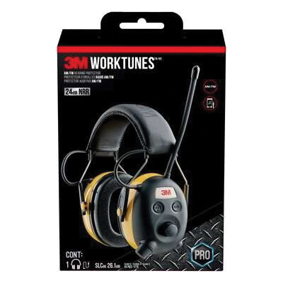 3M Digital WorkTunes 90541-80025T Ear Muffs, 24 dB NRR, Padded Headband, Plastic, Multi-Color/Yellow - 2