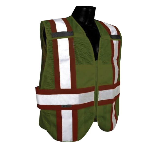 Radians SV24-2ZGM-XL/2X Breakaway Expandable 2-Tone Mesh Safety Vest, XL/2XL, Polyester, High-Visibility Green - 3