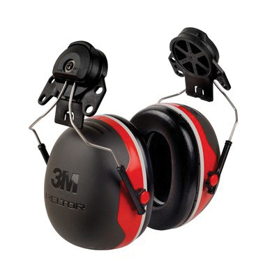 PELTOR X Series 10093045937308 Ear Muffs, Universal, 25 dB NRR, Multi-Position Headband, ABS/Foam, Black/Red - 2