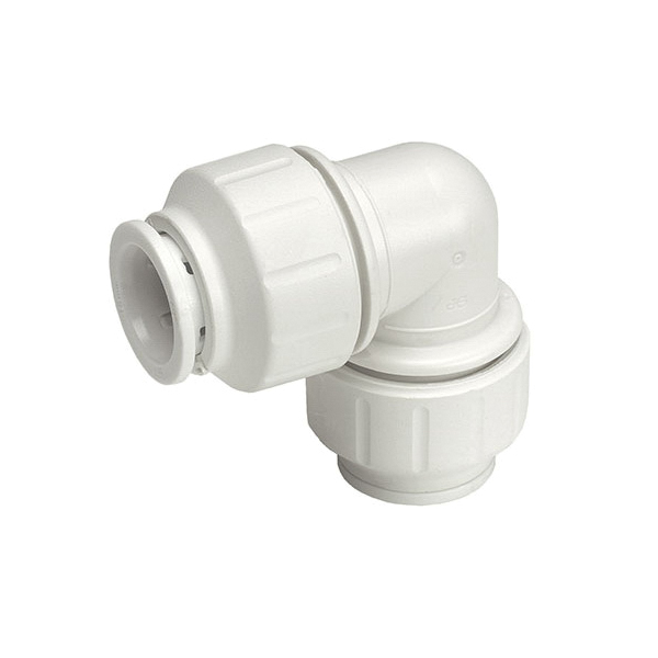 John Guest PEI0328 Union Pipe Elbow, 3/4 in, 90 deg Angle, Plastic, White, 80 to 160 psi Pressure