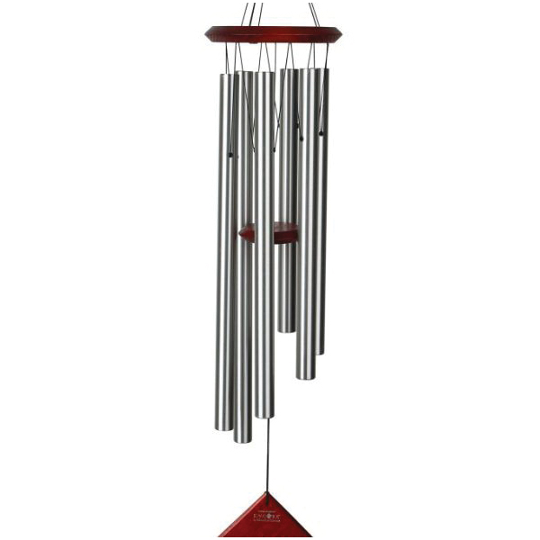 Woodstock Chimes Encore DCS37 Wind Chime, Chimes of Earth, Aluminum/Wood, Silver, Bubinga