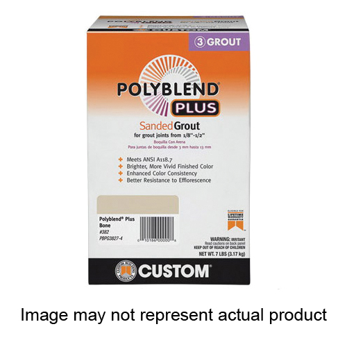 Polyblend PBPG607-4 Sanded Grout, Solid Powder, Characteristic, Charcoal, 7 lb Box