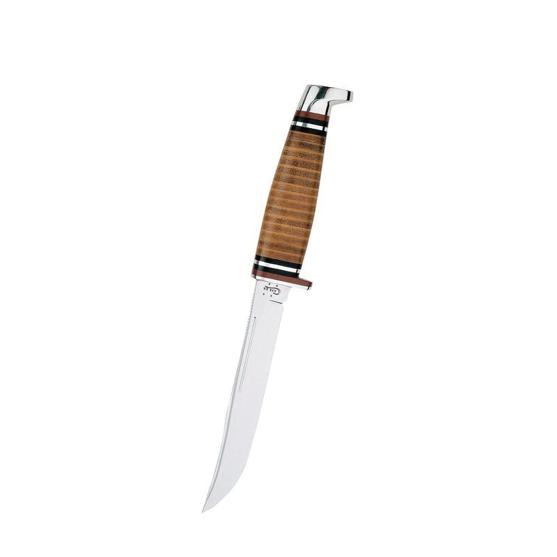 00381 Knife, 5 in L Blade, Steel Blade, Leather Handle, 9-1/2 in OAL