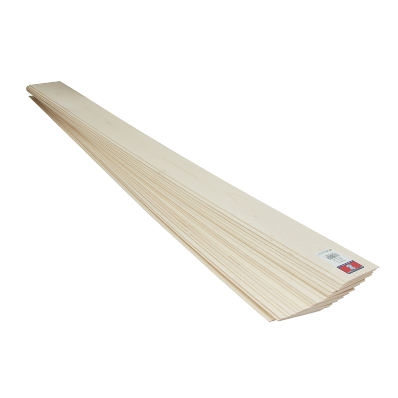 5002 Basswood Sheet, 36 in L, 4 in W, 1/16 in Thick
