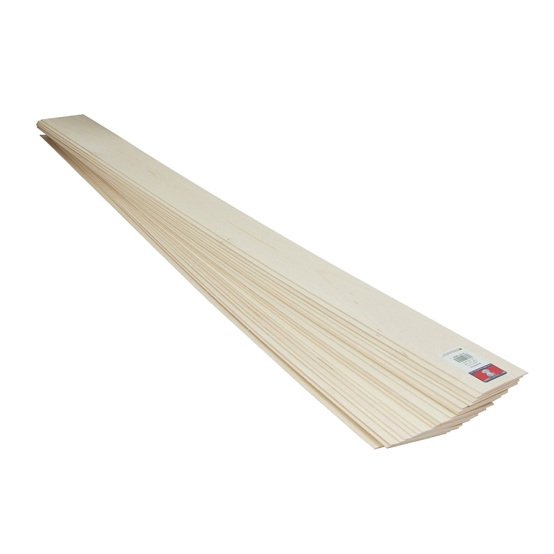 5003 Basswood Sheet, 36 in L, 4 in W, 3/32 in Thick