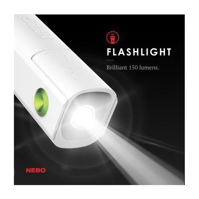 NEBO NEB-WLT-0027 Flashlight with Personal Fan, 2000 mAh, Rechargeable Battery, 150 Lumens, 4 hr Run Time - 2