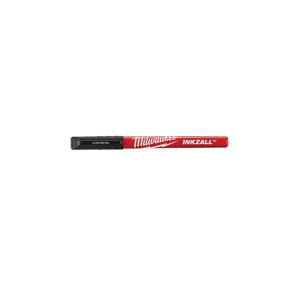 INKZALL Series 48-22-3160 Pen, Black, 5.1 in L, Plastic Barrel, Red Barrel