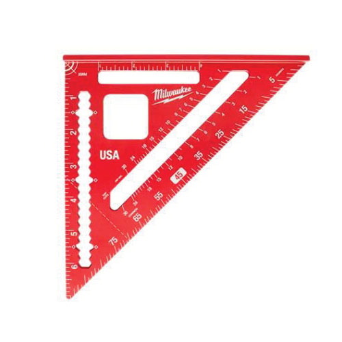 MLSQM070 Magnetic Rafter Square, 1/8 in Graduation, Aluminum, 7-1/4 in L, 7-1/4 in W