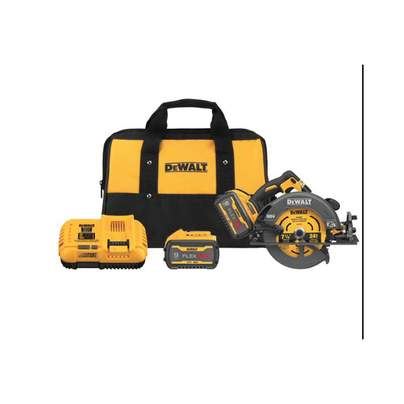 DeWALT DCS578X2 Brushless Circular Saw with Brake Kit, Battery Included, 60 V, 9 Ah, 7-1/4 in Dia Blade