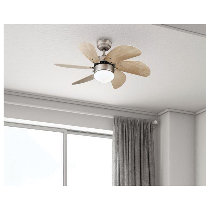 Turbo Ceiling Fan, Westinghouse, with LED, 30 in Dia, Light Maple - 4