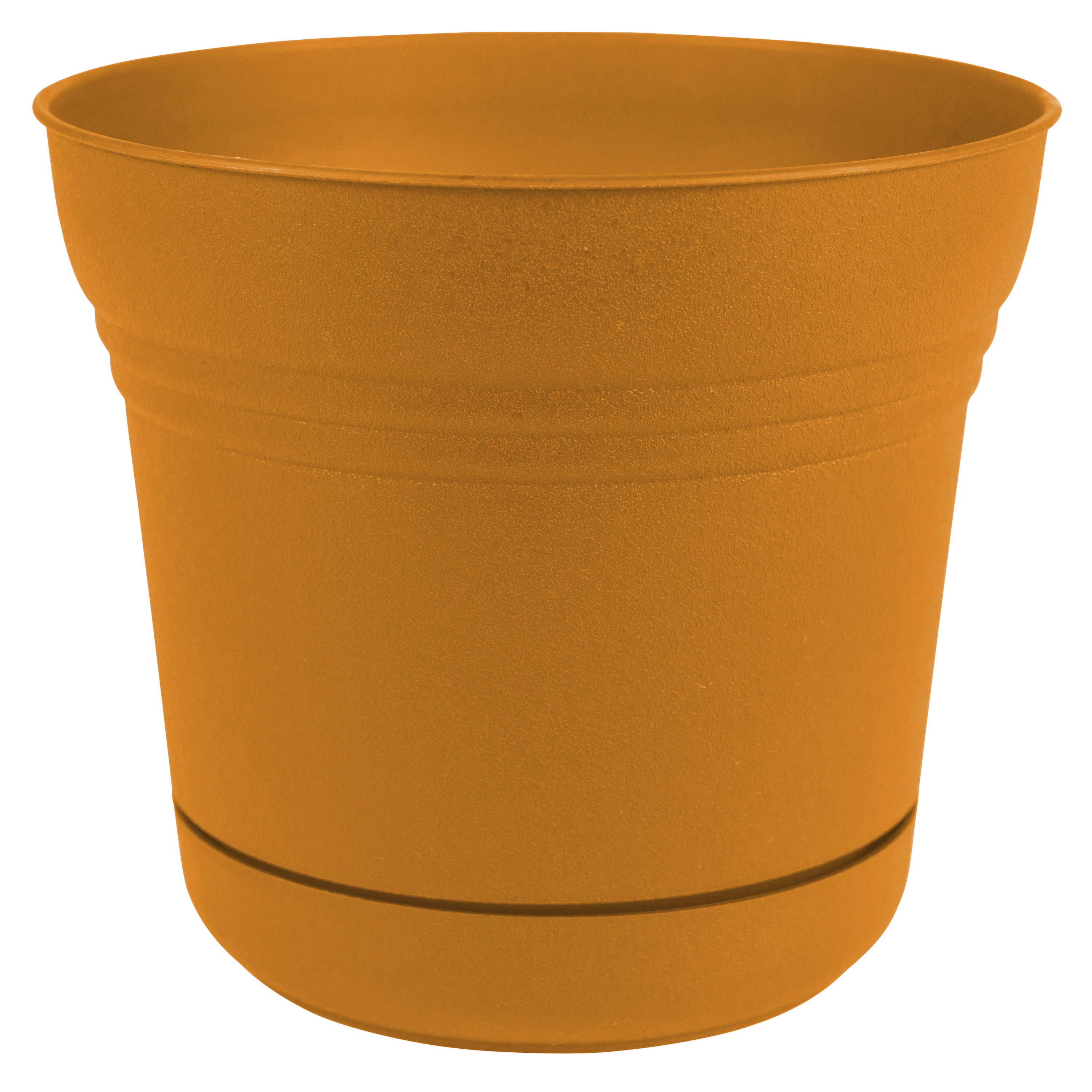 SP1023 Planter, 10 in Dia, 8-1/2 in H, 9.8 in W, Saturn Design, Earthy Yellow, Matte